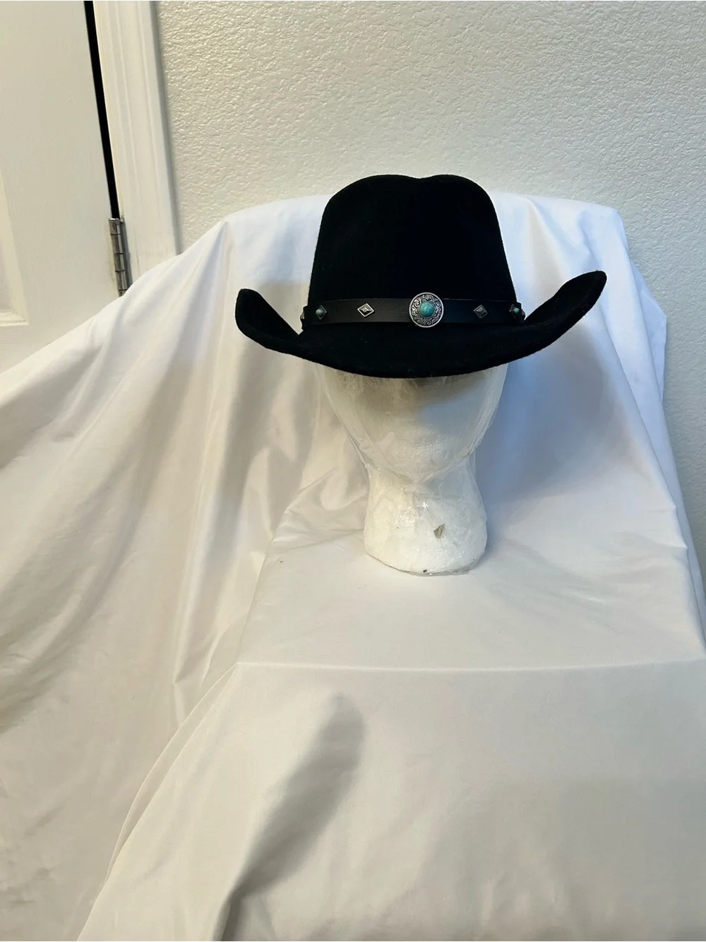 Women’s Cody James Santa Ana Black Western Cowboy Hat w/ Turquoise Concho Band